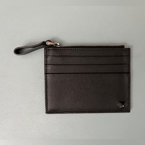 Valentino Rockstud Zipped Cardholder Black